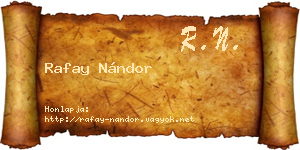 Rafay Nándor névjegykártya