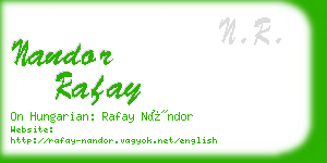 nandor rafay business card